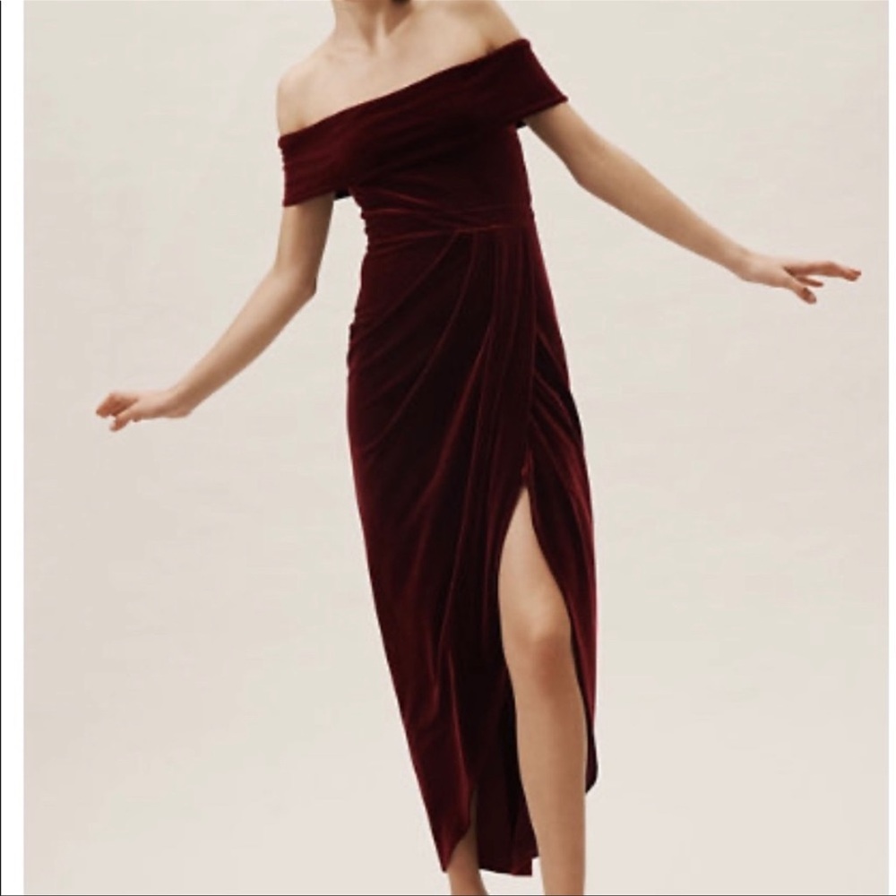 WORN ONCE — BHLDN Edison Velvet Dress Size 2